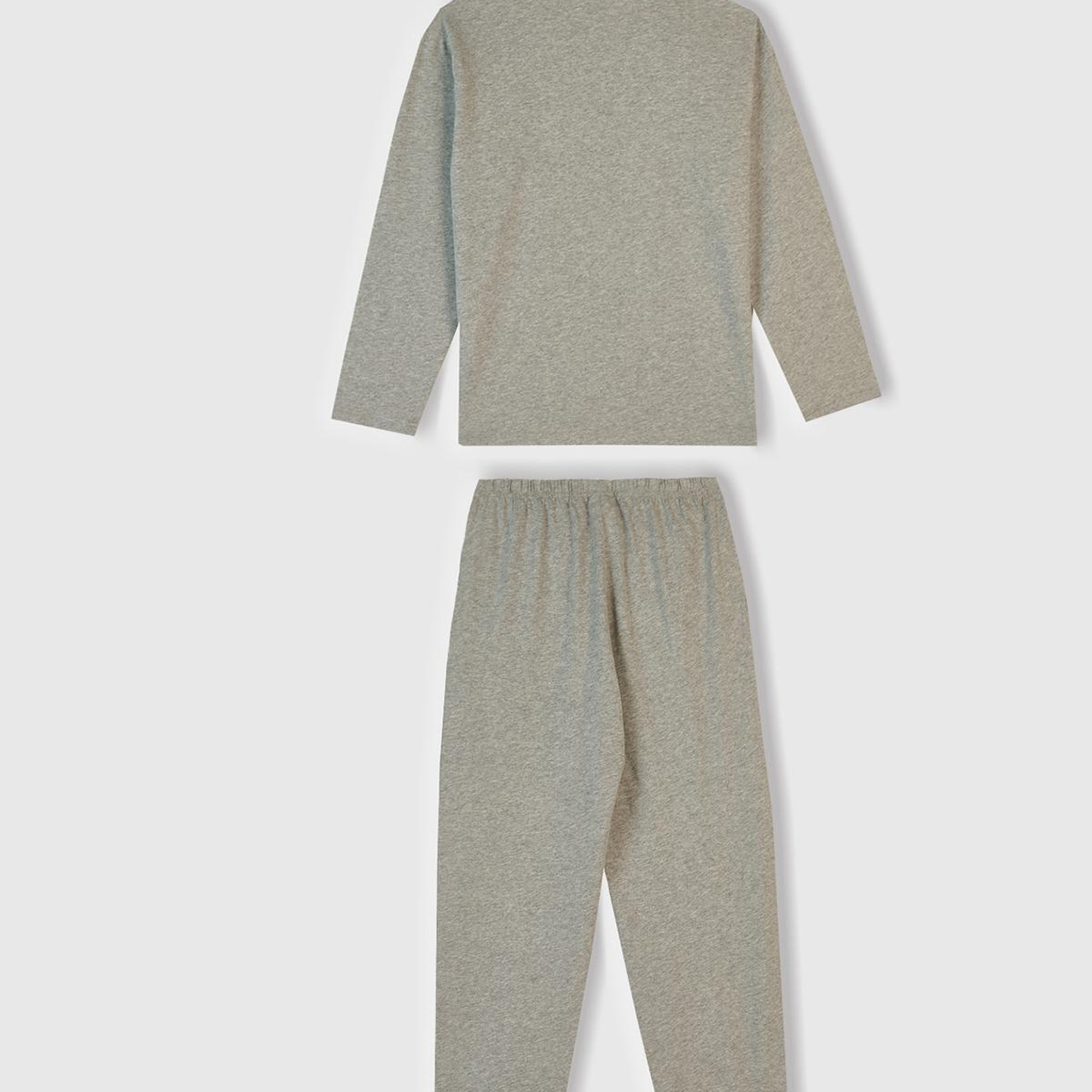 Erkek Çocuk Gri Melanj Üstü Disney Baskılı Altı Paçası Lastikli Pijama Takımı