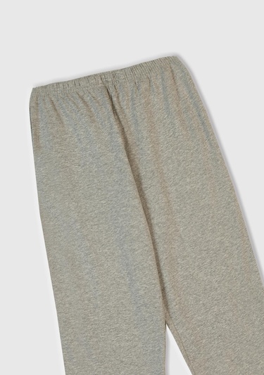  Erkek Çocuk Gri Melanj Üstü Disney Baskılı Altı Paçası Lastikli Pijama Takımı