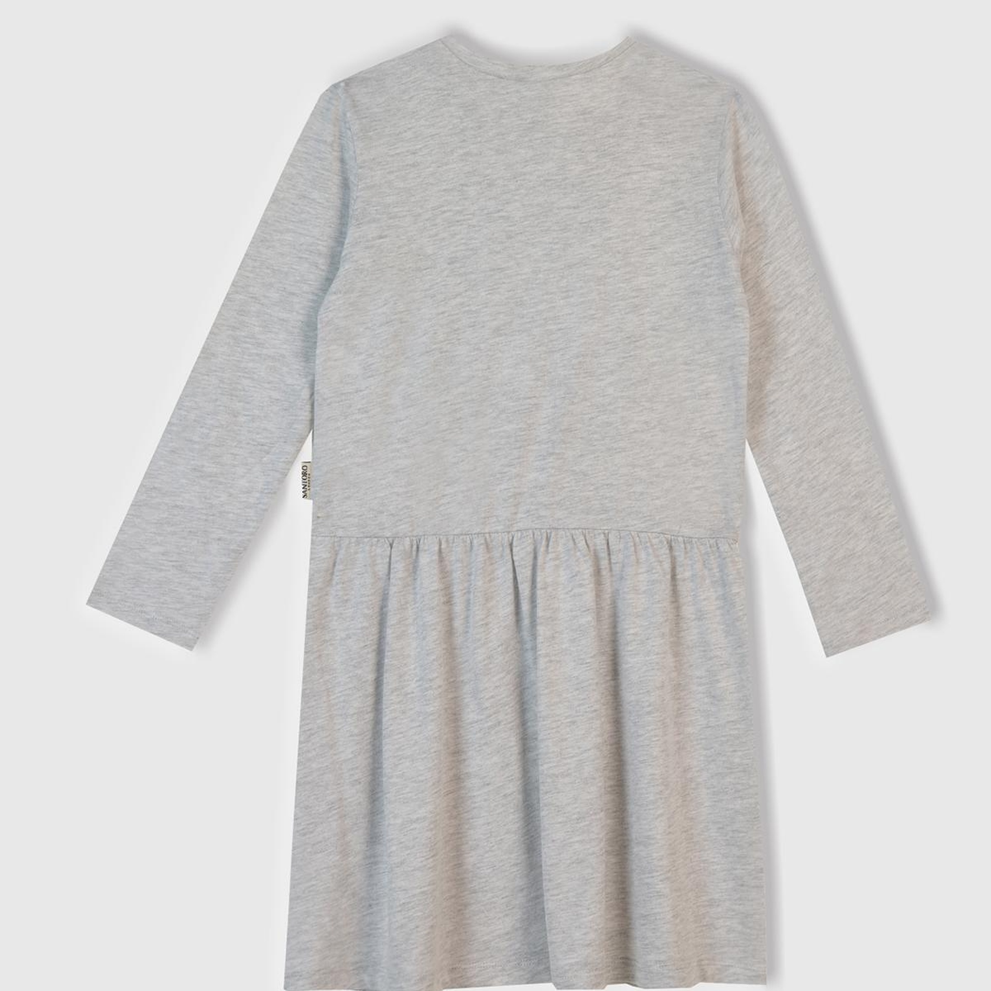 Kız Çocuk Beyaz Önü Baskılı Pileli Bisiklet Yaka Gecelik