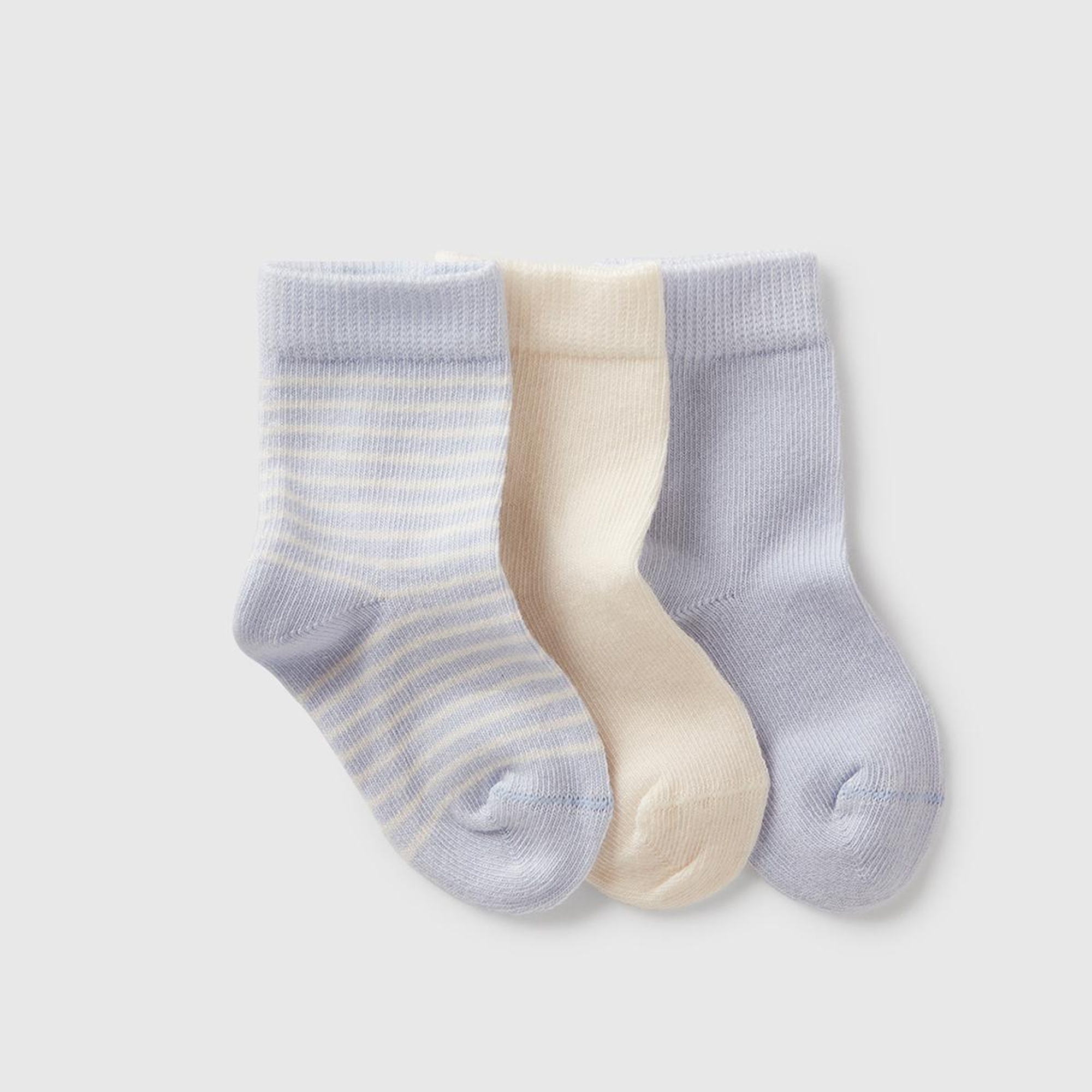 Bebek Mavi Mix Desenli 3'lü Soket Çorap Seti