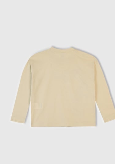  Kız Çocuk Krem Üstü Disney Baskılı Altı Desenli Paçası Kıvrık Pijama Takımı