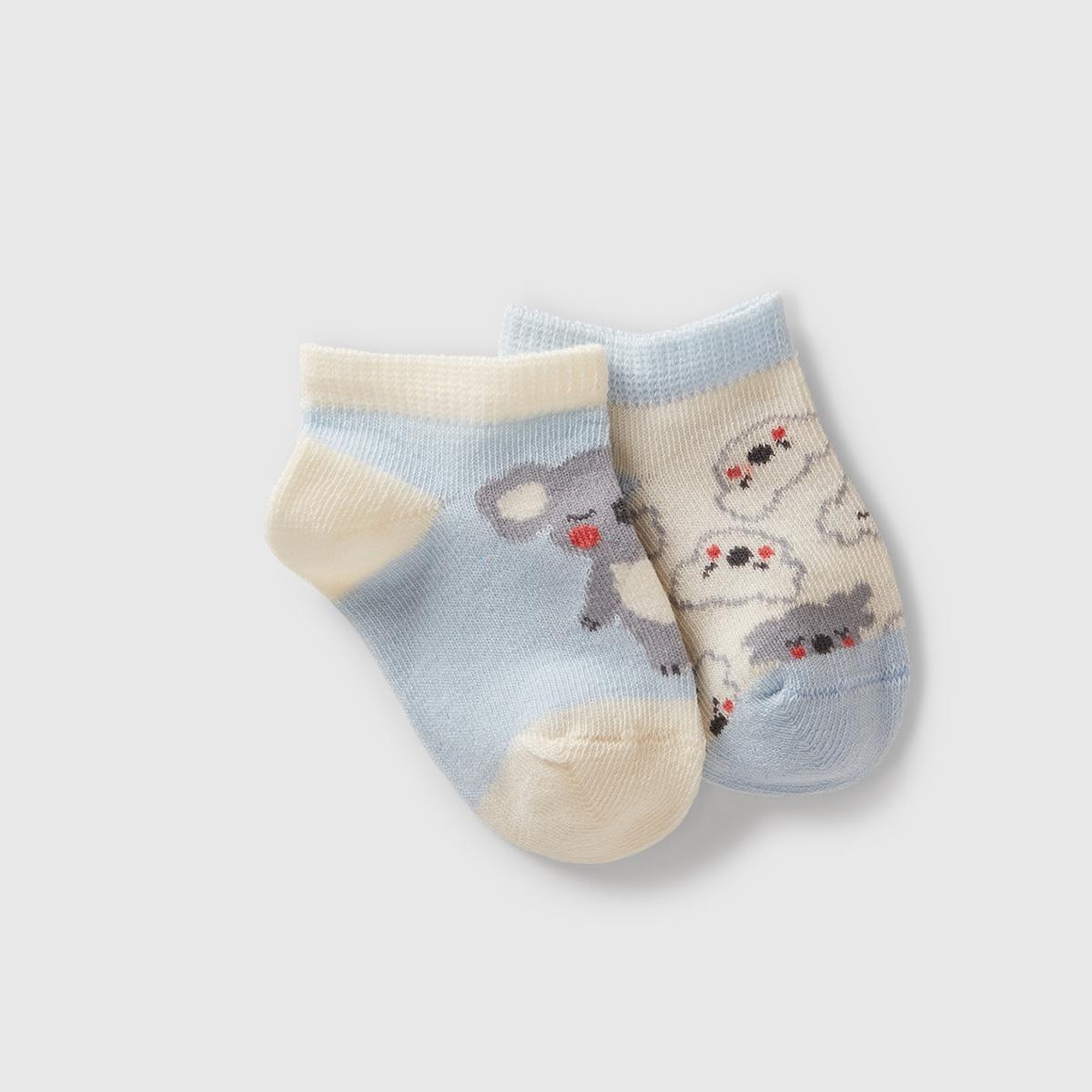 Bebek Mavi Mix Desenli 3'lü Çorap Seti