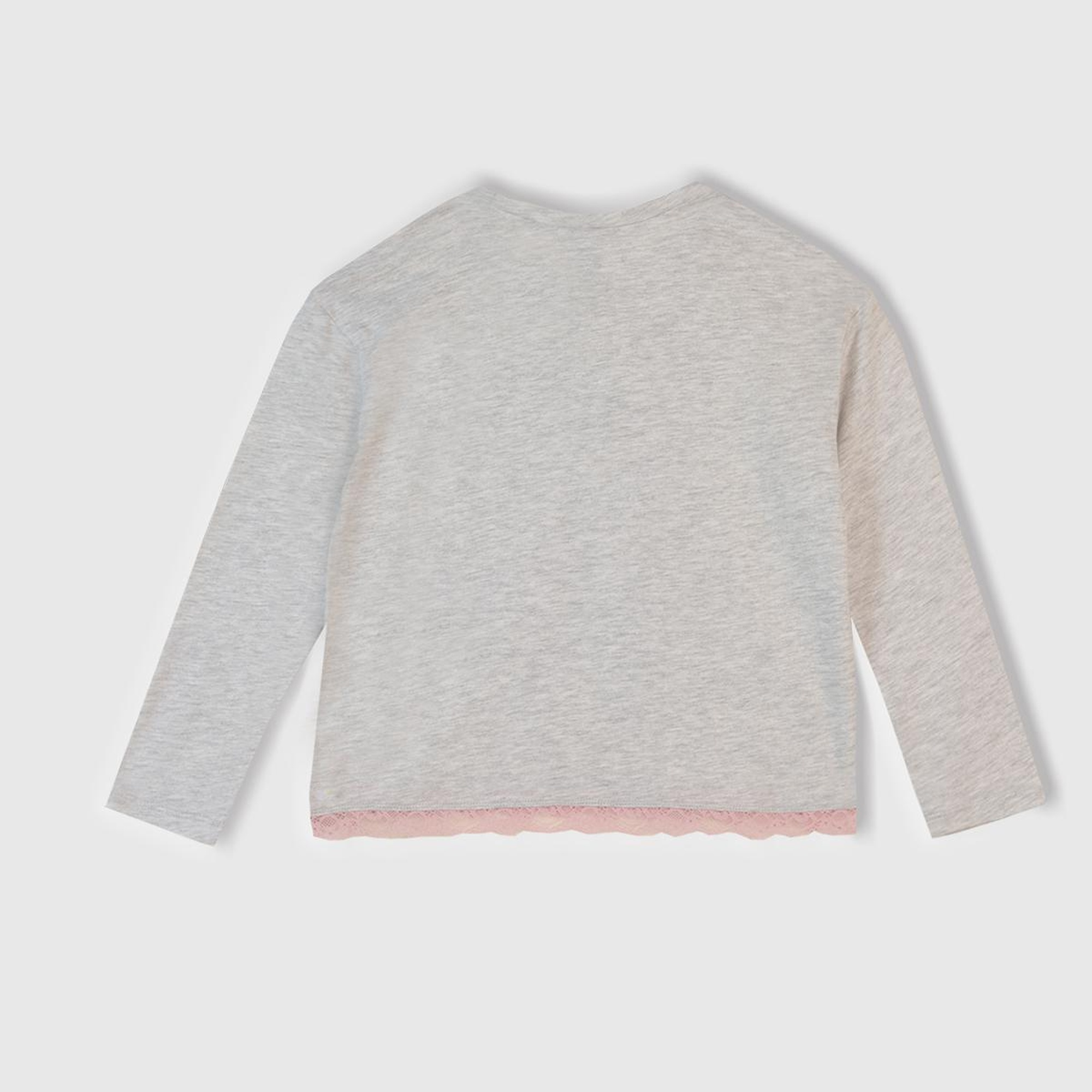 Kız Çocuk Beyaz Mix Üstü Baskılı Altı Desenli Pijama Takımı