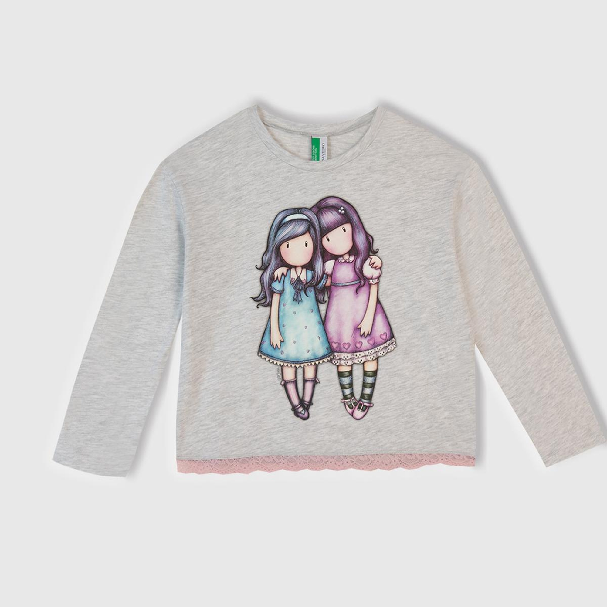 Kız Çocuk Beyaz Mix Üstü Baskılı Altı Desenli Pijama Takımı