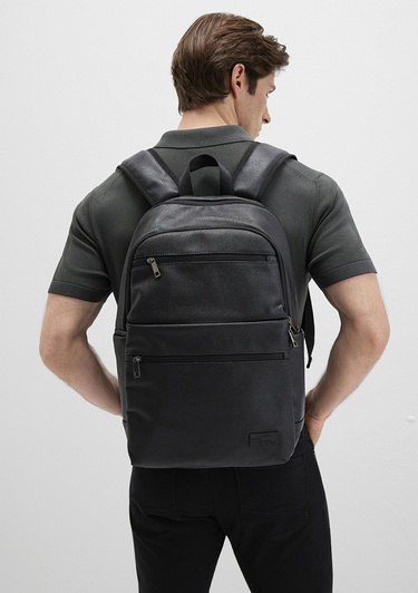  Mavi Suni Deri Siyah Sırt Çantası 0911952-900