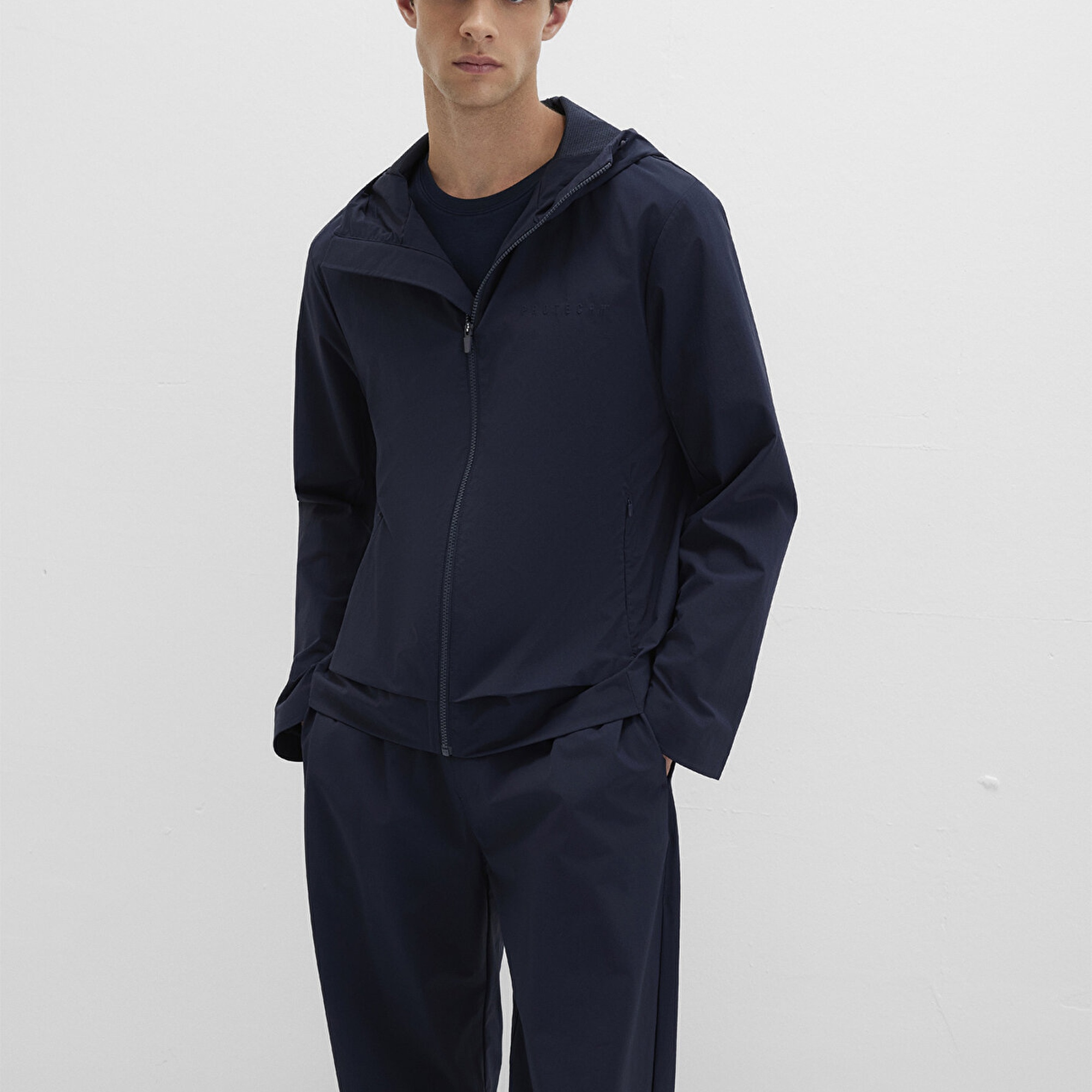 Mavi Kapüşonlu Mavi Spor Ceket Regular Fit / Normal Kesim 0110728-86623