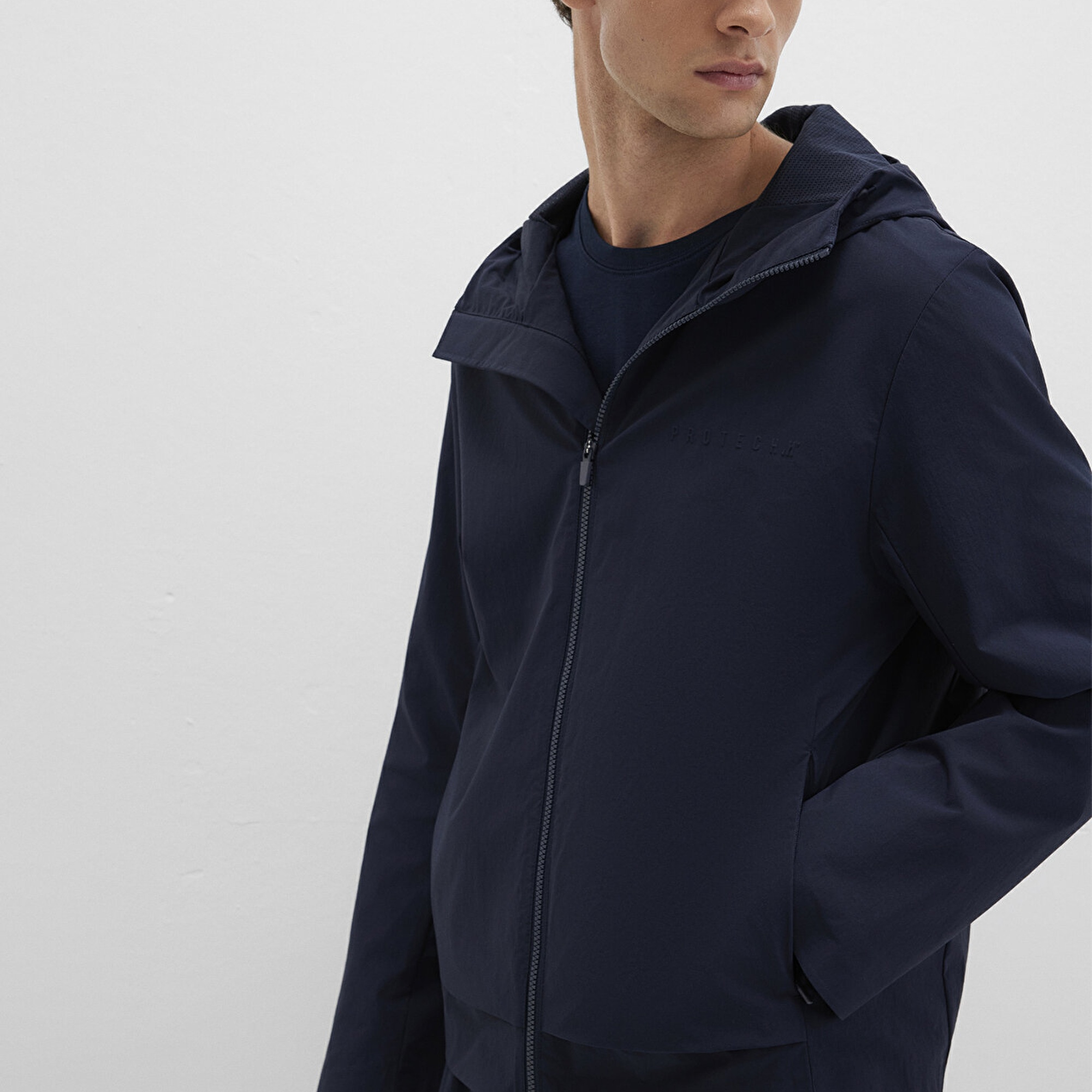 Mavi Kapüşonlu Mavi Spor Ceket Regular Fit / Normal Kesim 0110728-86623