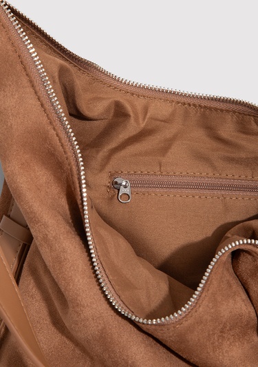  Mavi Suni Süet Kahverengi Omuz Çantası 1913473-70280