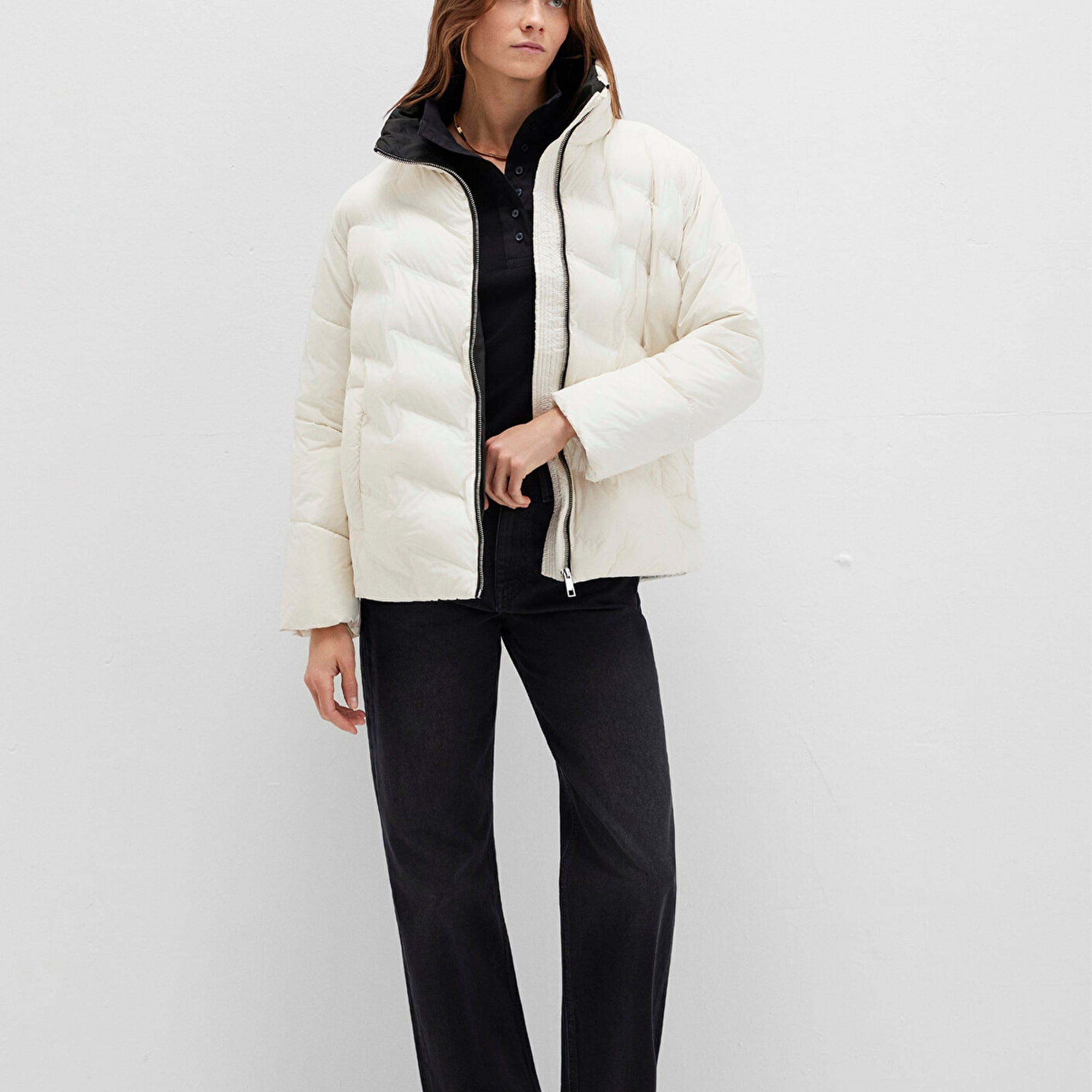 Mavi Ekru Ceket Oversize / Geniş Kesim 1110714-86412