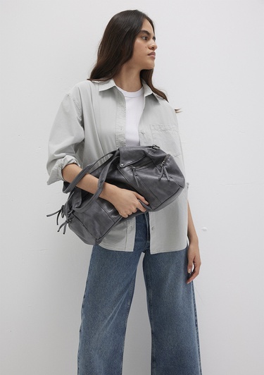  Mavi Gri Omuz Çantası 1912134-24674