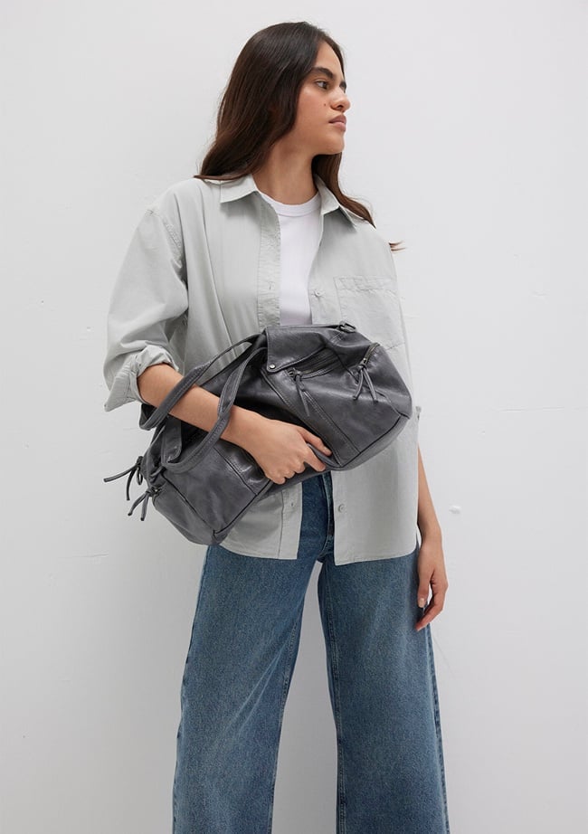  Mavi Gri Omuz Çantası 1912134-24674