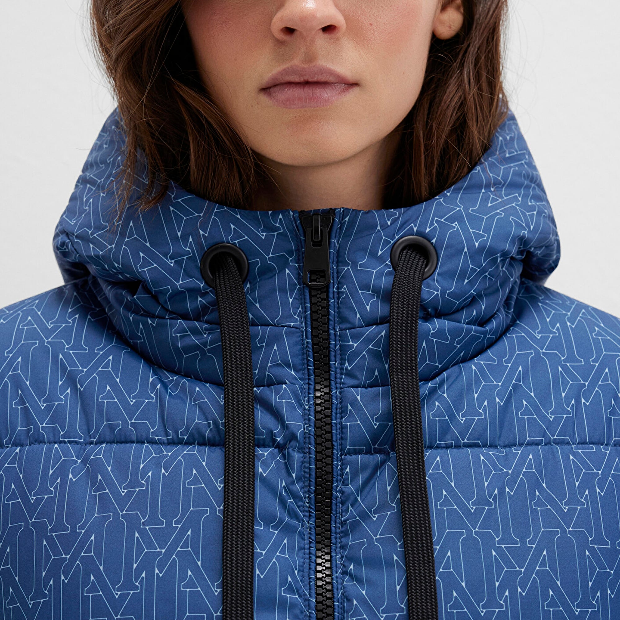 Mavi Baskılı Lacivert Şişme Mont 1110706-90368