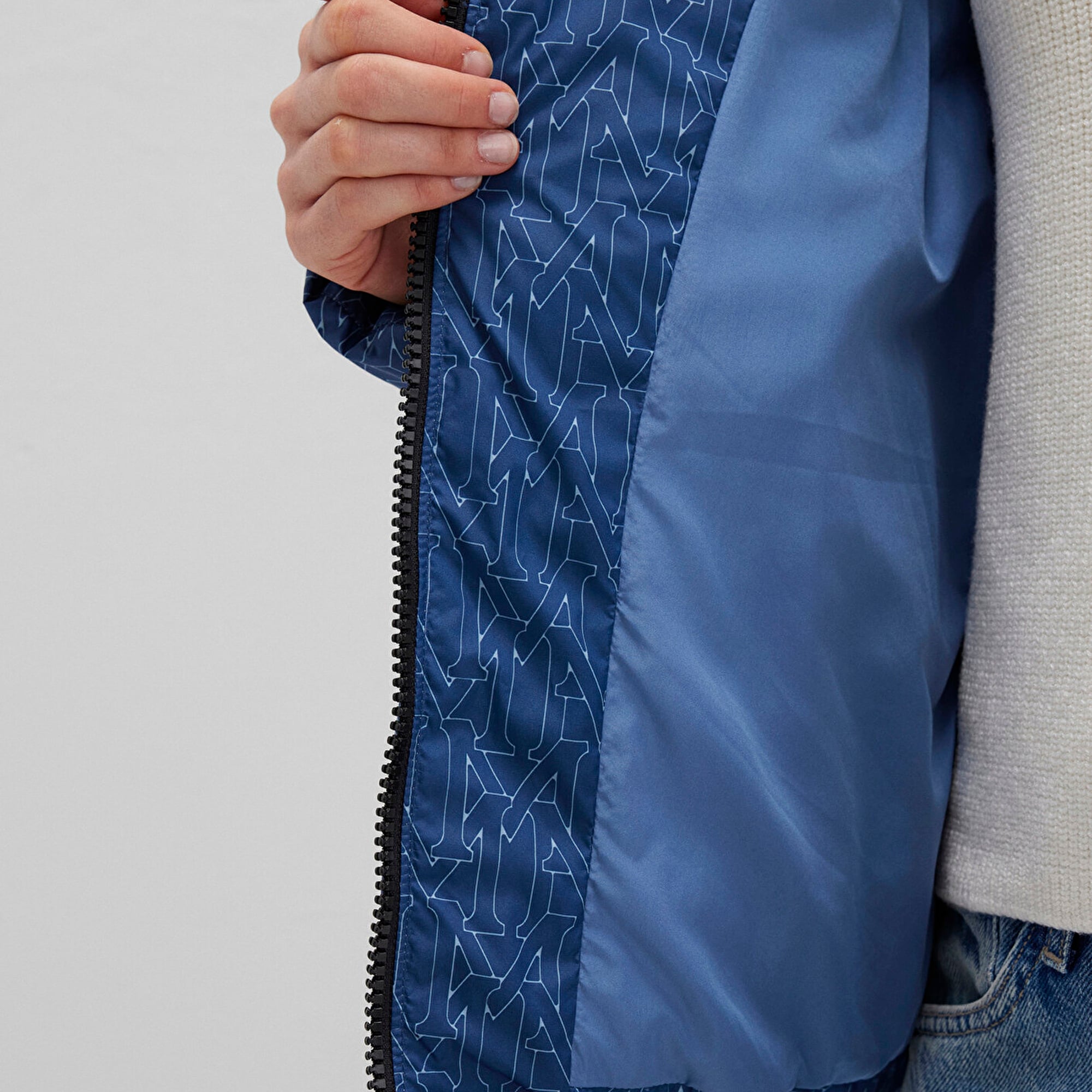 Mavi Baskılı Lacivert Şişme Mont 1110706-90368