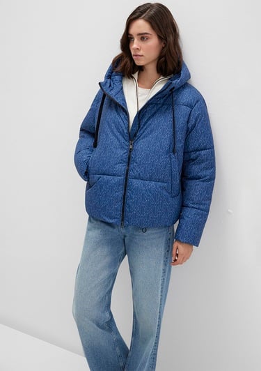  Mavi Baskılı Lacivert Şişme Mont 1110706-90368