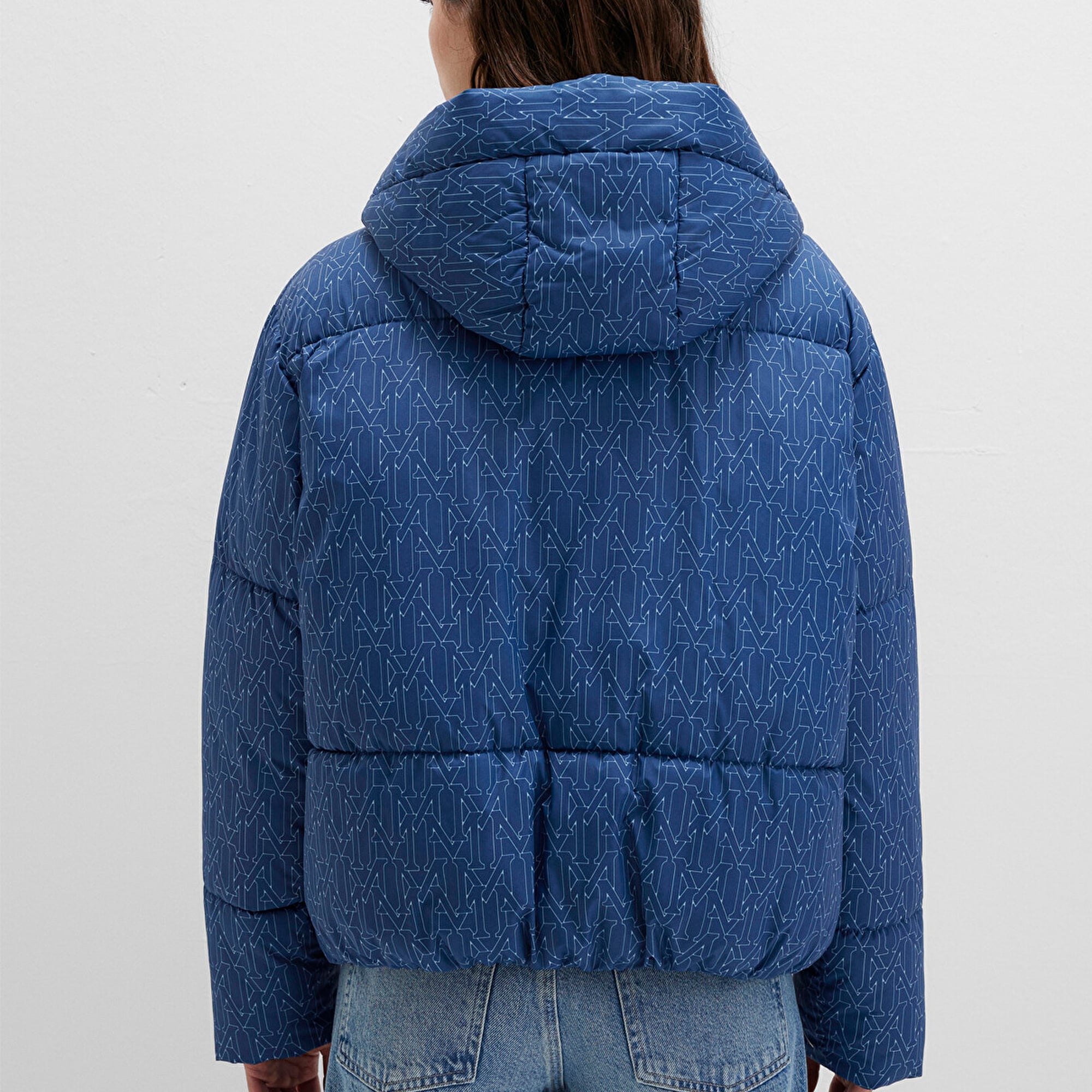 Mavi Baskılı Lacivert Şişme Mont 1110706-90368