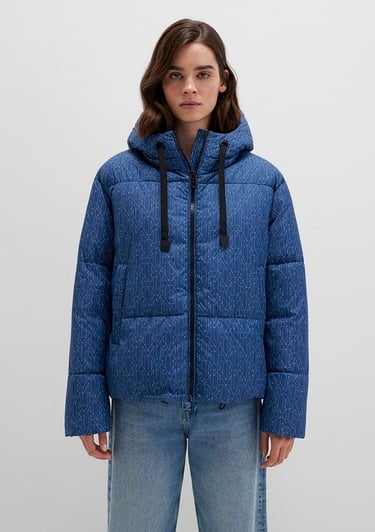  Mavi Baskılı Lacivert Şişme Mont 1110706-90368