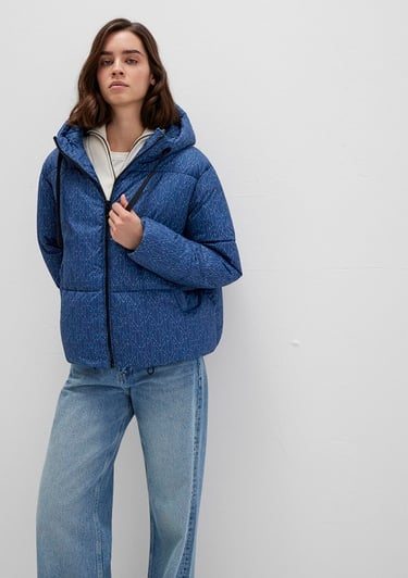  Mavi Baskılı Lacivert Şişme Mont 1110706-90368