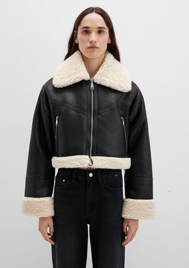  Mavi Siyah Suni Deri Ceket Regular Fit / Normal Kesim 1110462-900