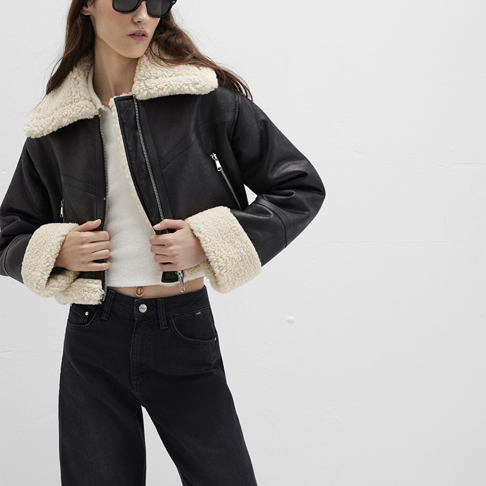 Mavi Siyah Suni Deri Ceket Regular Fit / Normal Kesim 1110462-900