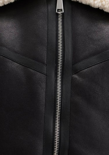  Mavi Siyah Suni Deri Ceket Regular Fit / Normal Kesim 1110462-900