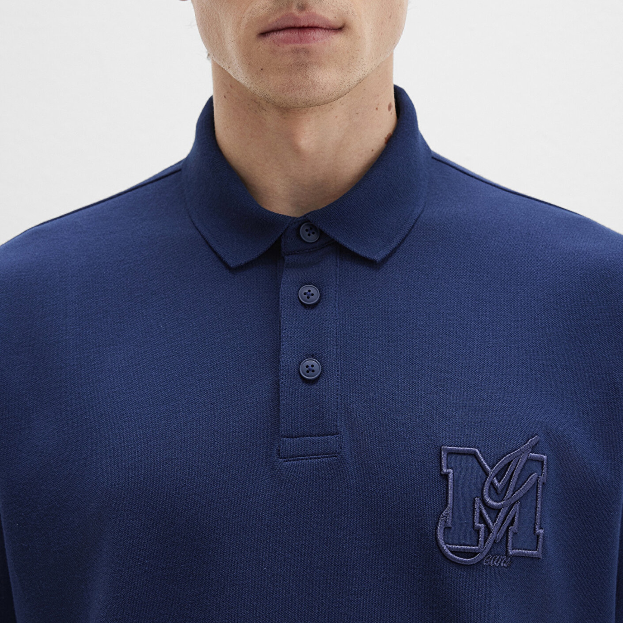 Mavi Lacivert Polo Tişört Loose Fit / Bol Rahat Kesim 0613009-89353