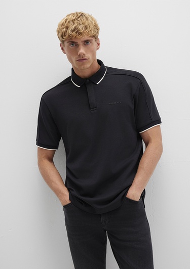  Mavi Siyah Polo Tişört Regular Fit / Normal Kesim 0612876-900