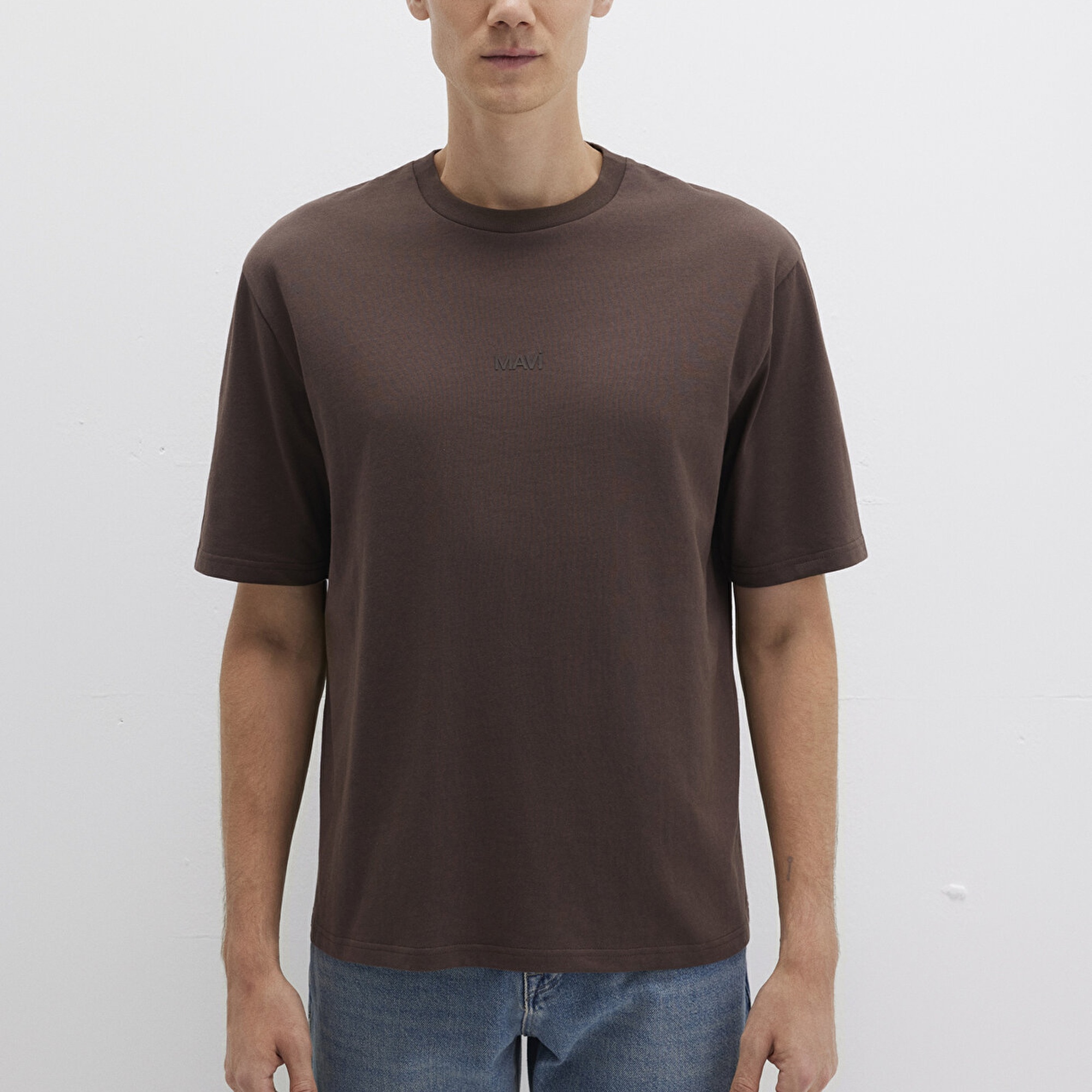 Mavi Mavi Baskılı Kahverengi Tişört Relaxed Fit / Rahat Kesim 0613093-70251