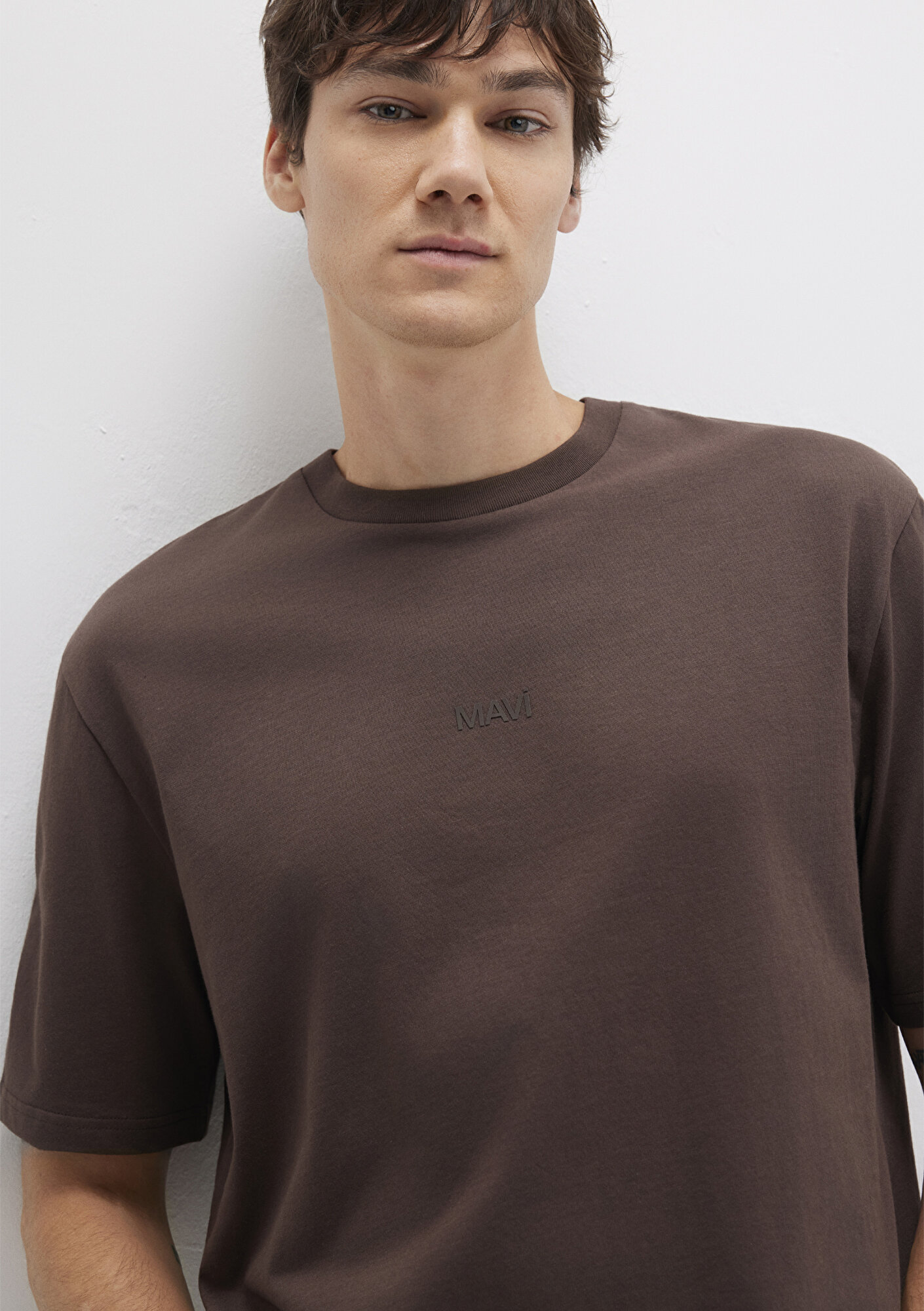  Mavi Mavi Baskılı Kahverengi Tişört Relaxed Fit / Rahat Kesim 0613093-70251