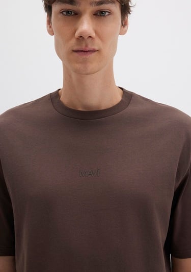 Mavi Mavi Baskılı Kahverengi Tişört Relaxed Fit / Rahat Kesim 0613093-70251