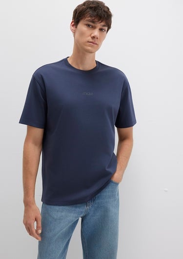  Mavi Mavi Baskılı Lacivert Tişört Loose Fit / Bol Rahat Kesim 0613102-85315