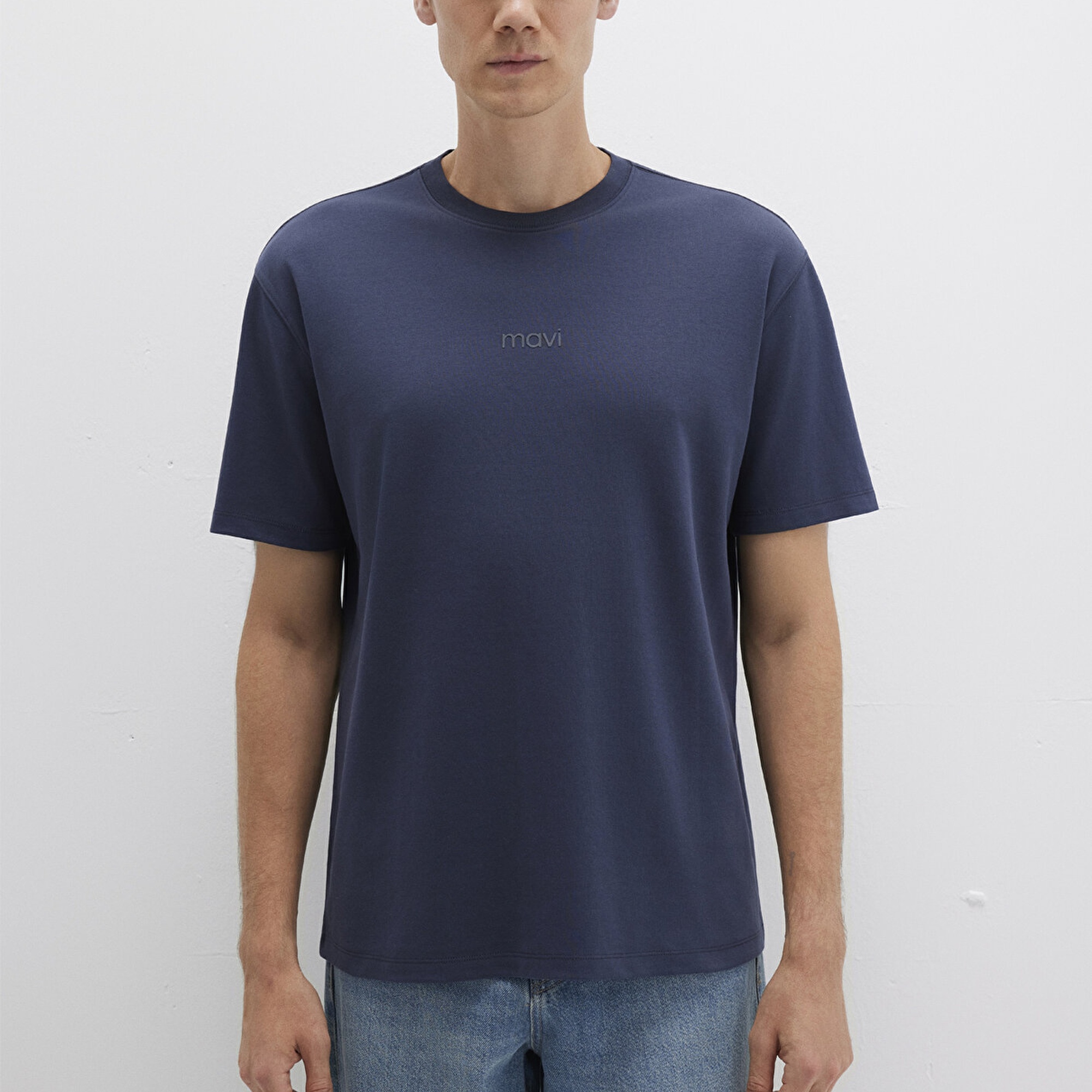 Mavi Mavi Baskılı Lacivert Tişört Loose Fit / Bol Rahat Kesim 0613102-85315