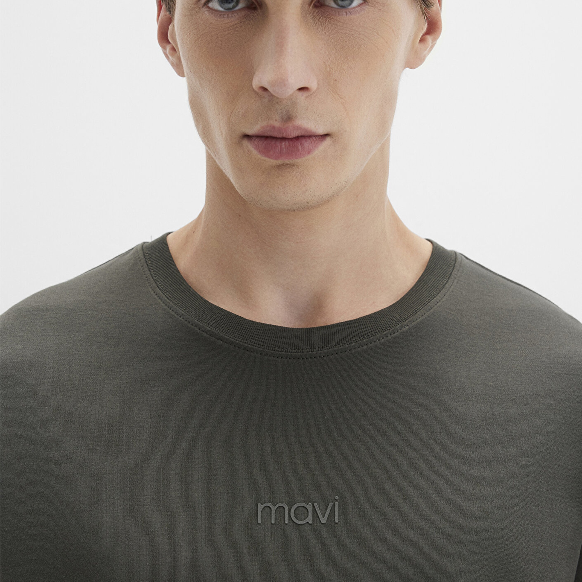 Mavi Mavi Baskılı Haki Tişört Loose Fit / Bol Rahat Kesim 0613102-71553