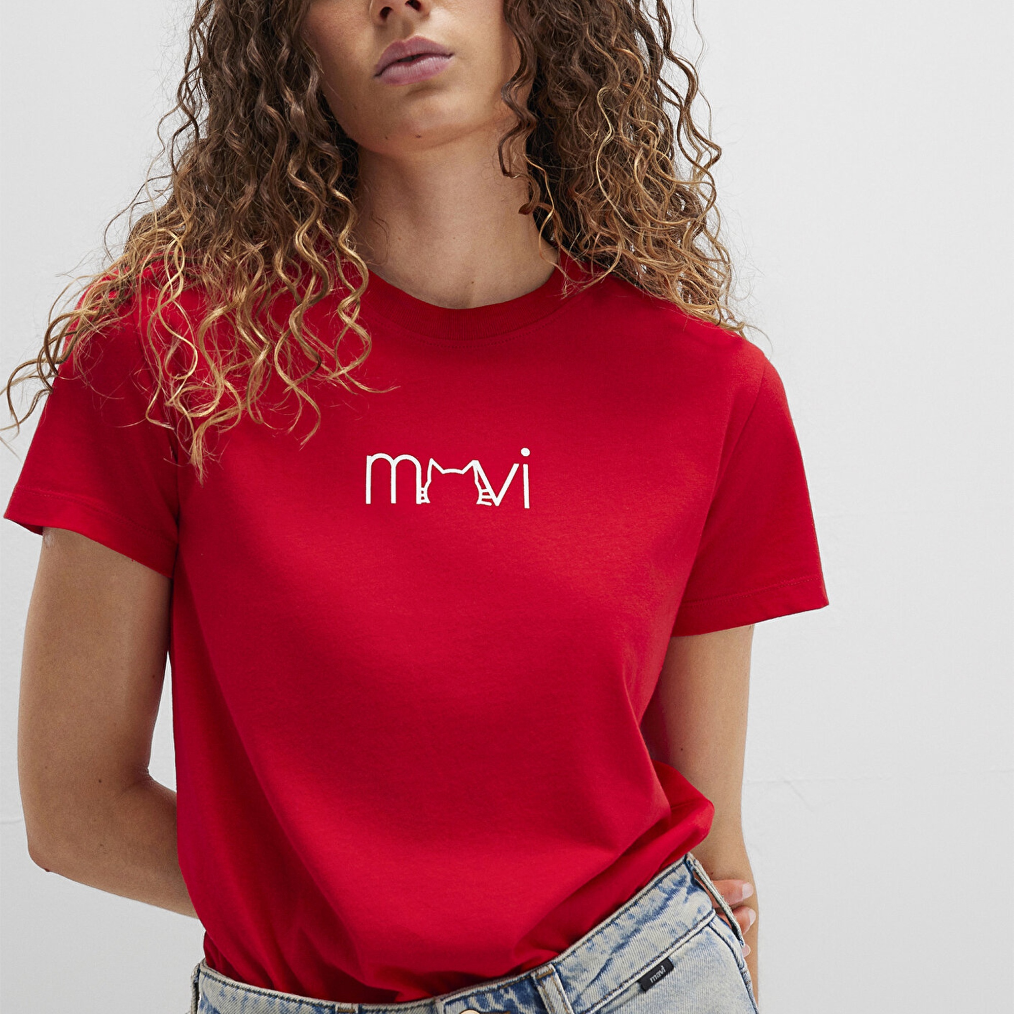 Mavi Mavi Baskılı Kırmızı Tişört Semi Slim Fit / Yarı Dar Kesim 1613387-82054