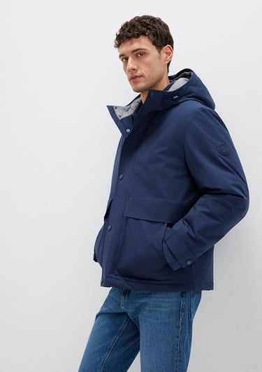  Mavi Kapüşonlu Lacivert Mont Loose Fit / Bol Rahat Kesim 0110667-80872