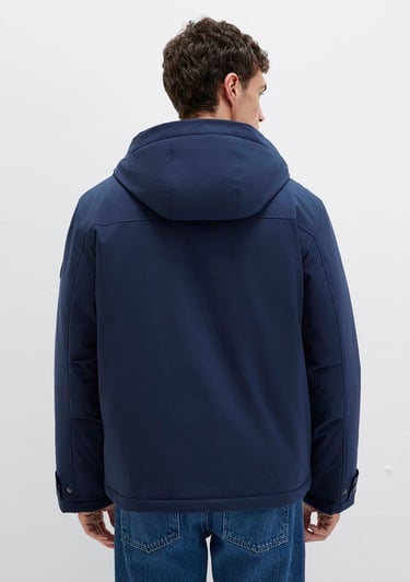  Mavi Kapüşonlu Lacivert Mont Loose Fit / Bol Rahat Kesim 0110667-80872