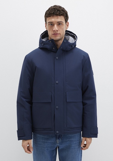  Mavi Kapüşonlu Lacivert Mont Loose Fit / Bol Rahat Kesim 0110667-80872