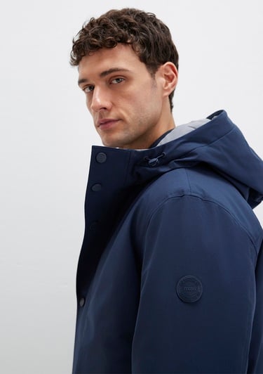  Mavi Kapüşonlu Lacivert Mont Loose Fit / Bol Rahat Kesim 0110667-80872