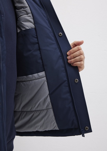  Mavi Kapüşonlu Lacivert Mont Loose Fit / Bol Rahat Kesim 0110667-80872