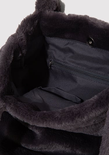  Mavi Antrasit Peluş Omuz Çantası 197617-80867