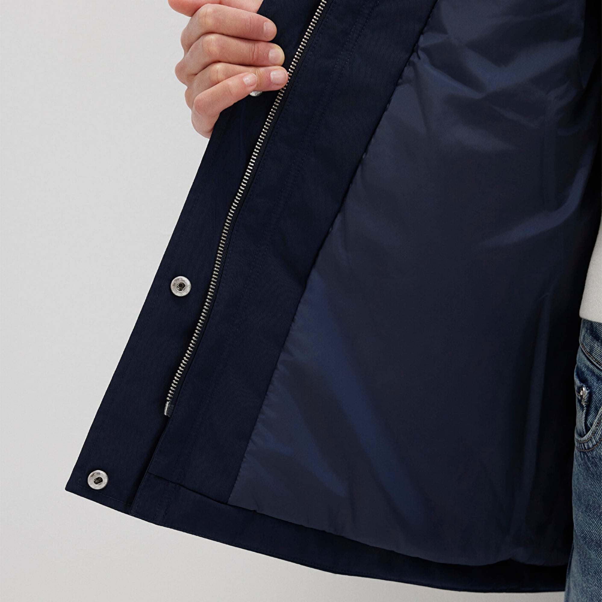 Mavi Su İtici Beli Kemerli Lacivert Parka Oversize / Geniş Kesim 1110703-83699