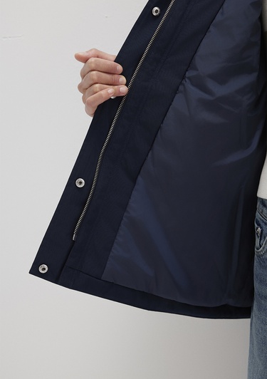  Mavi Su İtici Beli Kemerli Lacivert Parka Oversize / Geniş Kesim 1110703-83699