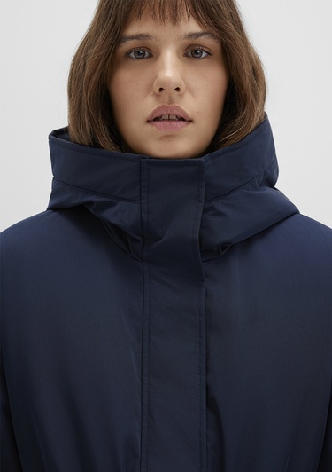  Mavi Su İtici Beli Kemerli Lacivert Parka Oversize / Geniş Kesim 1110703-83699