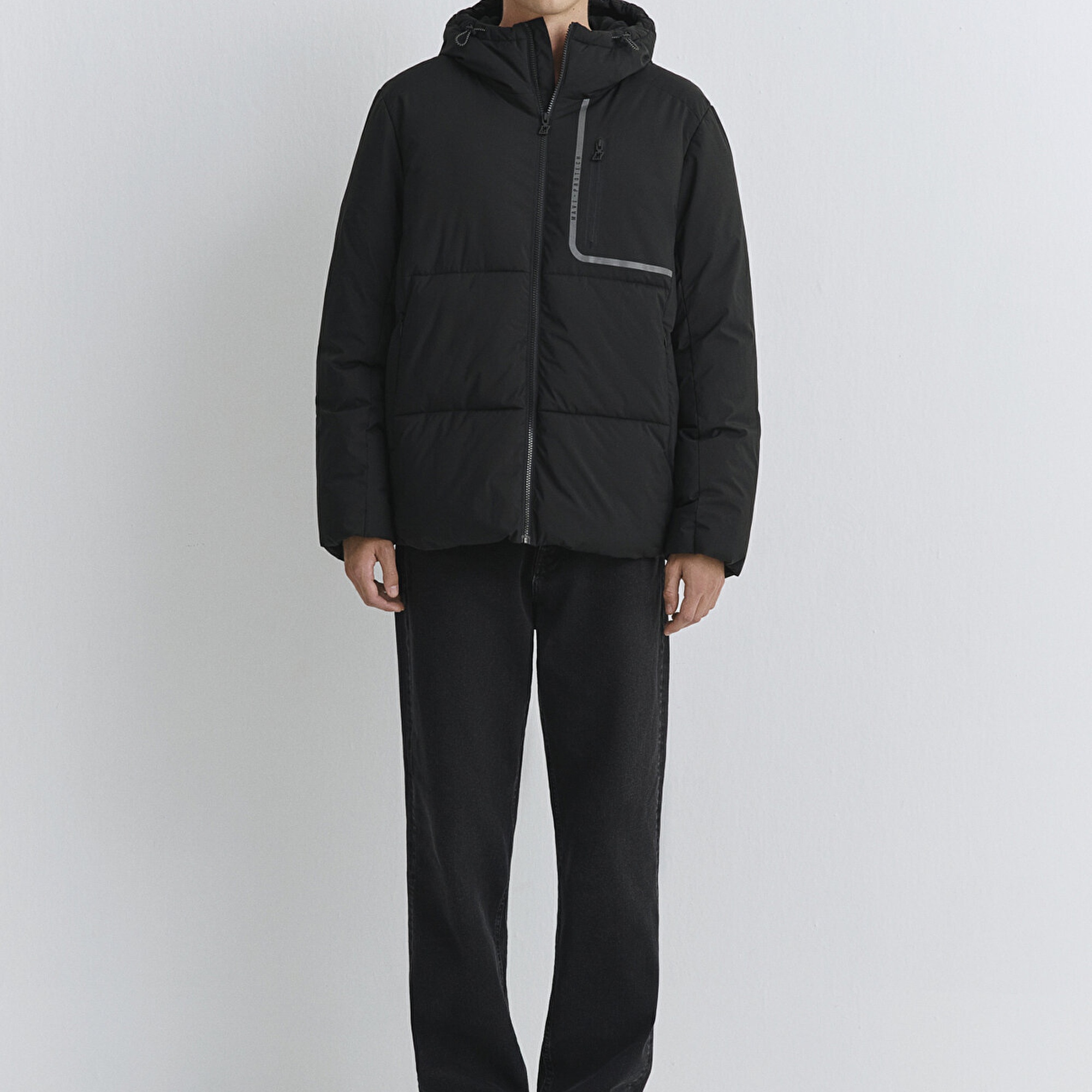 Mavi Su İtici Su İtici Siyah Şişme Mont 0110463-900