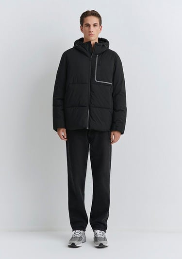  Mavi Su İtici Su İtici Siyah Şişme Mont 0110463-900