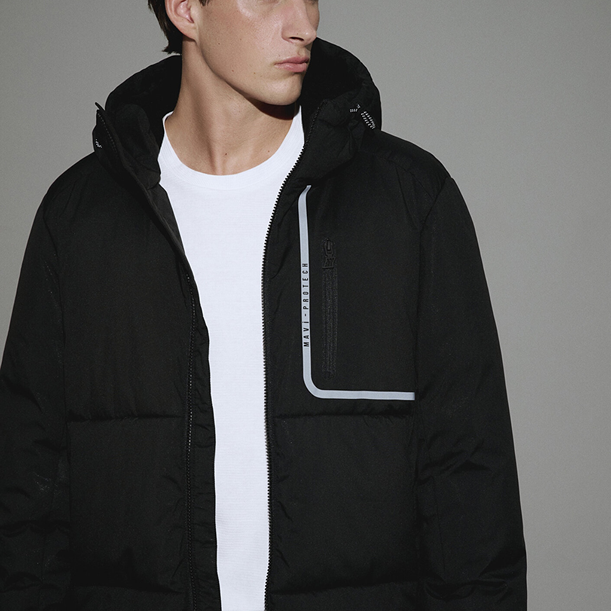 Mavi Su İtici Su İtici Siyah Şişme Mont 0110463-900