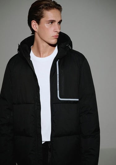  Mavi Su İtici Su İtici Siyah Şişme Mont 0110463-900