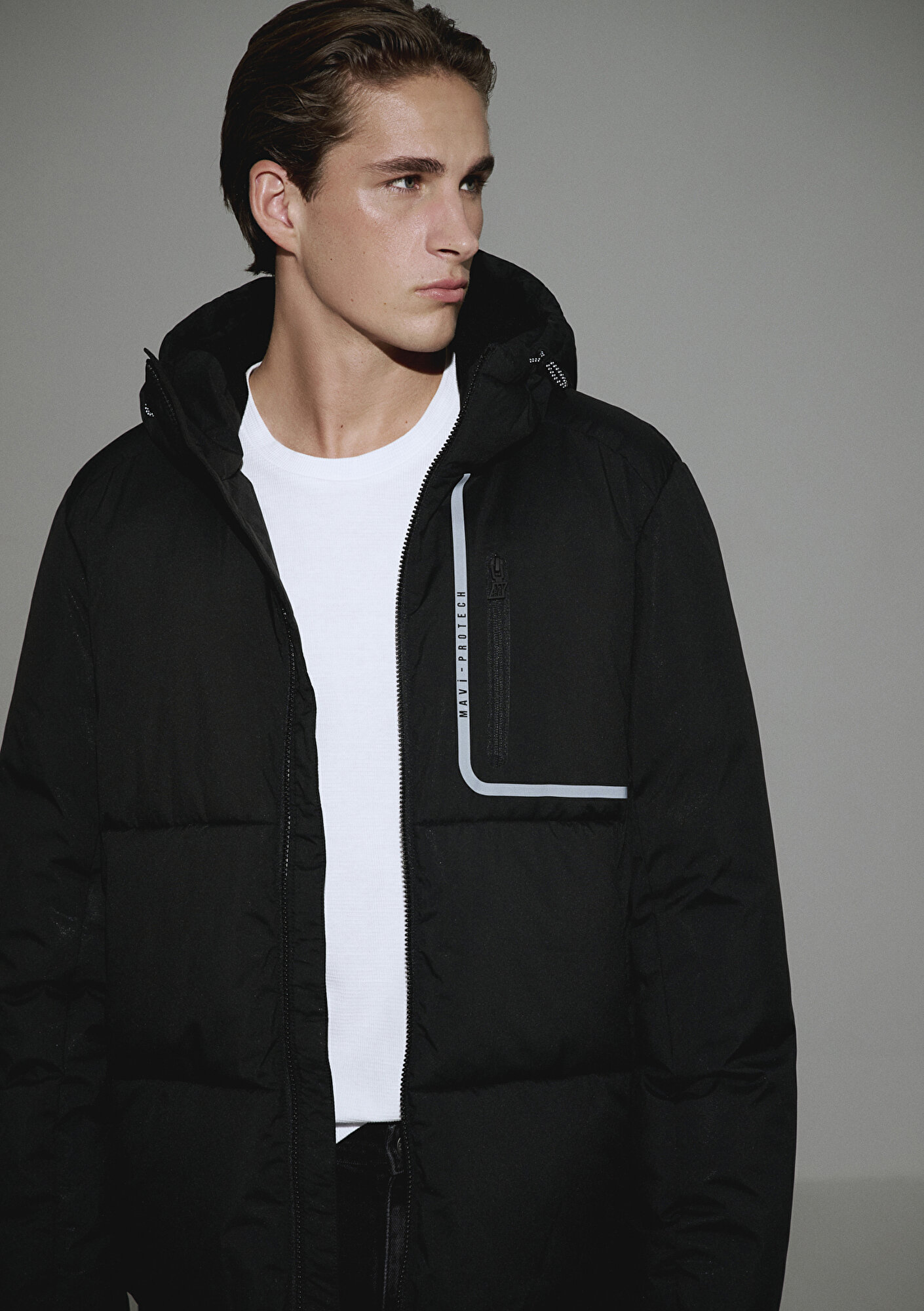  Mavi Su İtici Su İtici Siyah Şişme Mont 0110463-900