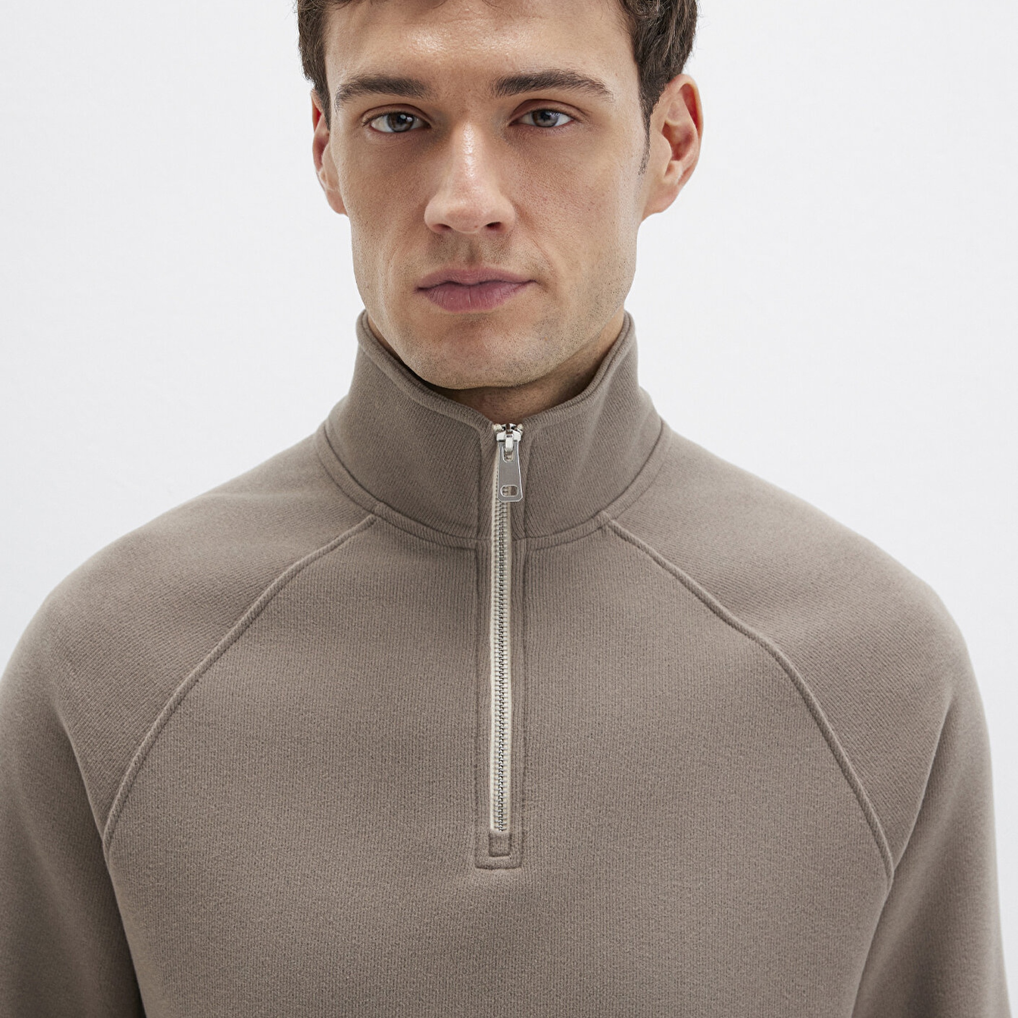 Mavi Yarı Fermuarlı Bej Sweatshirt 0S10483-70380