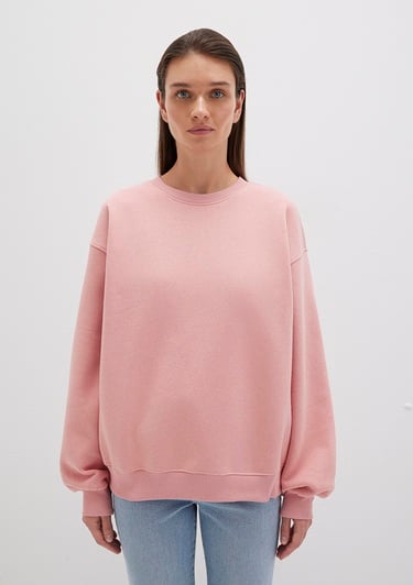  Mavi Bisiklet Yaka Pembe Basic Sweatshirt 1610198-91003
