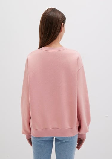  Mavi Bisiklet Yaka Pembe Basic Sweatshirt 1610198-91003